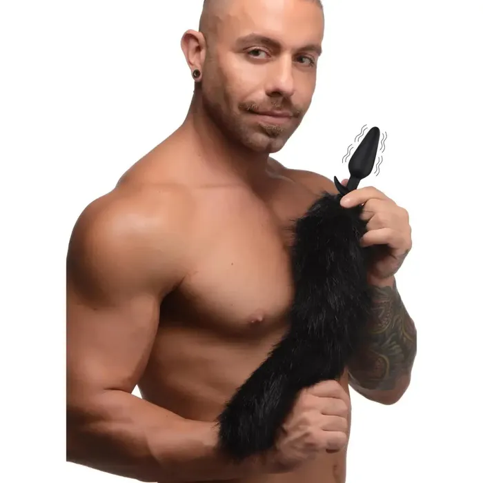 Tailz Male Sex Toys Large Vibrating Anal Plug With Interchangeable Fox Tail