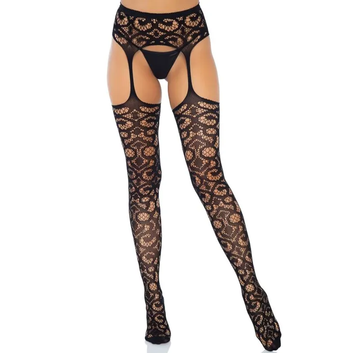 Teddies And Bodies Leg Avenue LEG AVENUE SCROLL LACE GARTER BELT STOCKINGS ONE SIZE Teddies And Bodies Leg Avenue LEG AVENUE SCROLL LACE GARTER BELT STOCKINGS ONE SIZE
