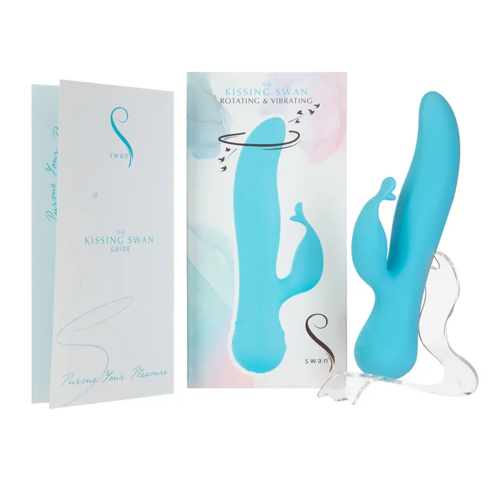 The Kissing Swan Dual Action Vibrator Blue Swan Vibrators