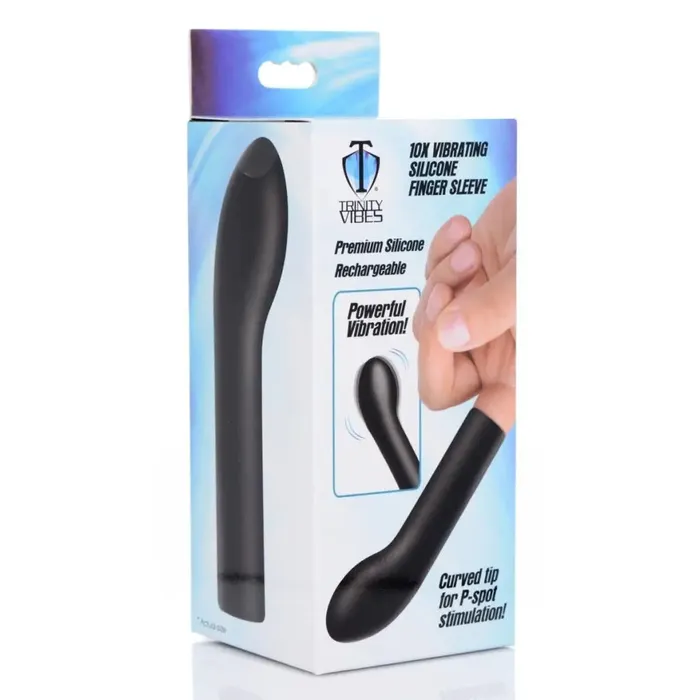 Trinity Vibes Female Sex Toys 10x Vibrating Curved Silicone Finger Massager Trinity Vibes Female Sex Toys 10x Vibrating Curved Silicone Finger Massager