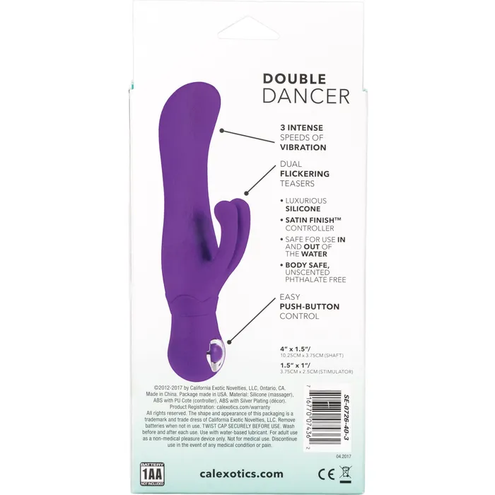 Vibrators CalExotics CalExotics Silicone Double Dancer Vibe Purple