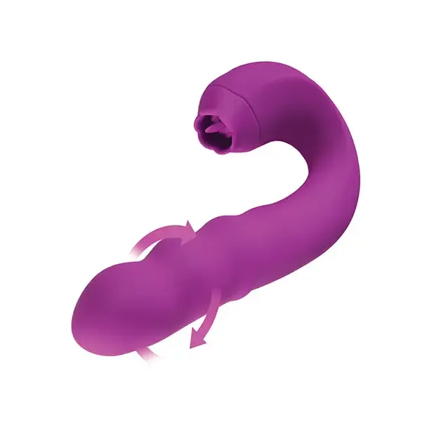 Vibrators Honey Play Box Lilian Gspot Vibrator Wrotating Head Vibrating Tongue Purple