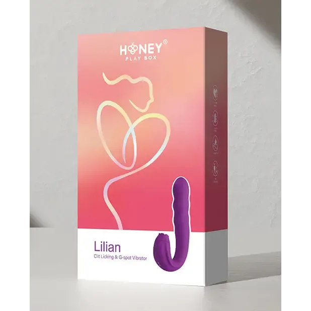 Vibrators Honey Play Box Lilian Gspot Vibrator Wrotating Head Vibrating Tongue Purple