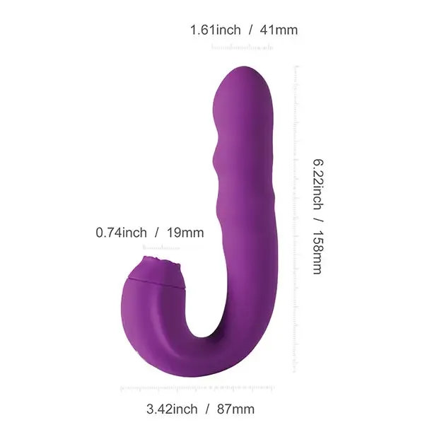 Vibrators Honey Play Box Lilian Gspot Vibrator Wrotating Head Vibrating Tongue Purple
