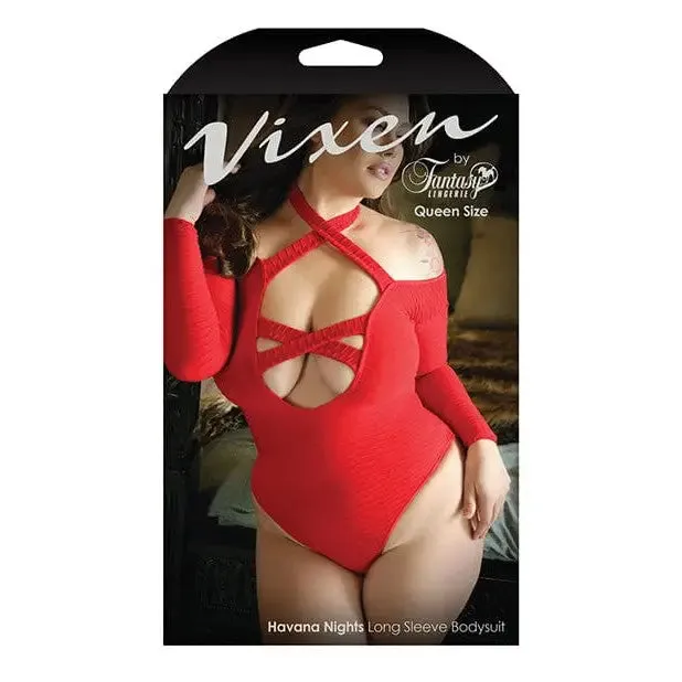 Vixen Havana Nights Long Sleeve Bodysuit with Snap Closure by Fantasy Lingerie Fantasy Lingerie Male Sex Toys