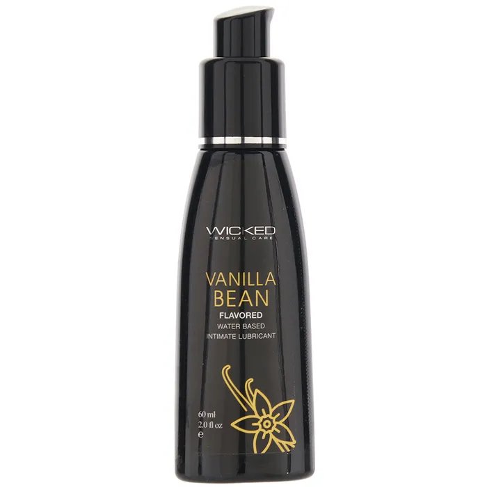 Wicked Sensual Care Dildos Aqua Flavored Lube 2oz60ml in Vanilla Bean
