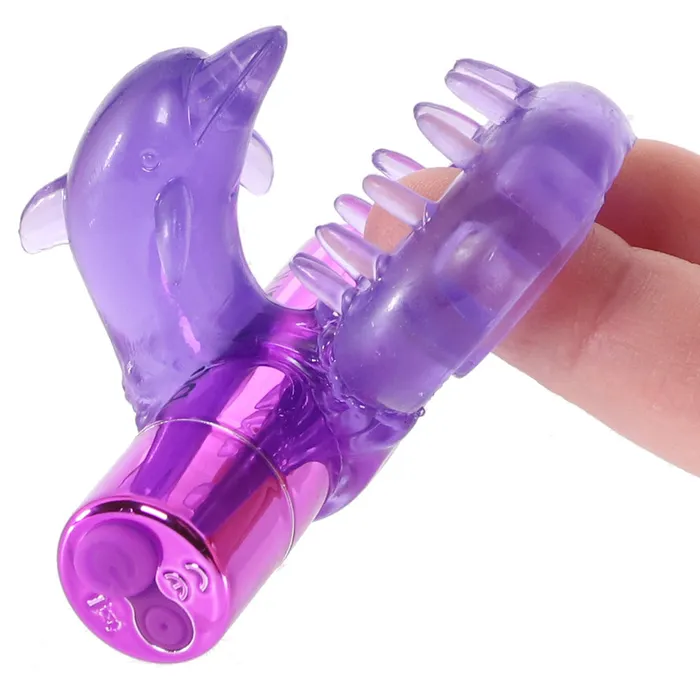 XGen BodyWand Rechargeable Dancing Dolphin Tickle Ring in Purple Vibrators