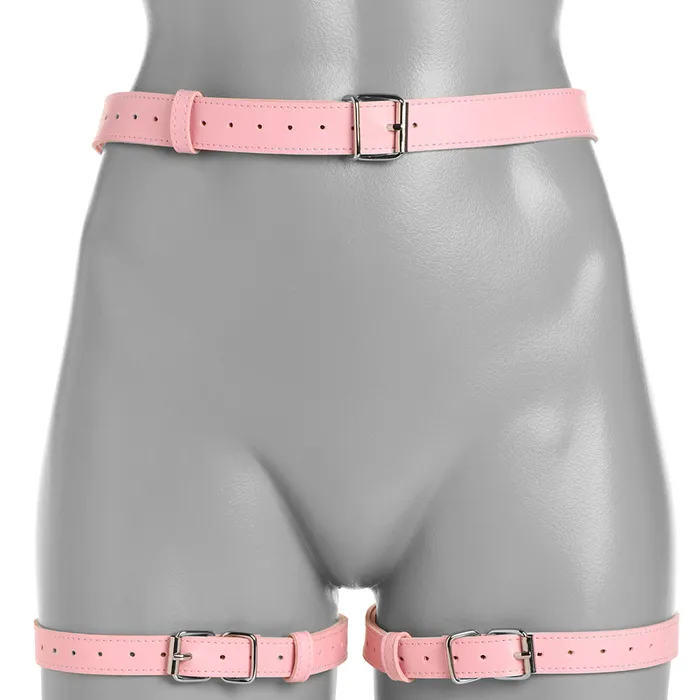 XR Brands Strict Bondage Harness with Bows ML in Pink Female Sex Toys