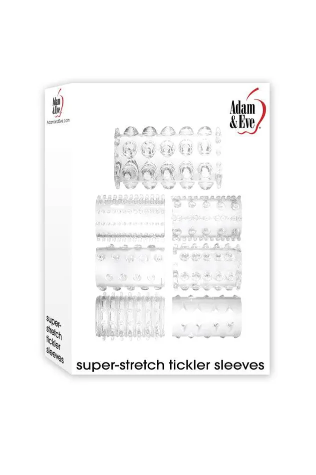 Adam Eve Female Sex Toys Adam Eve Super Stretch Tickler Sleeves Clear 6 PC