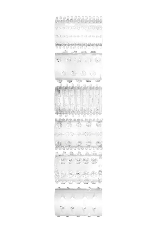 Adam Eve Female Sex Toys Adam Eve Super Stretch Tickler Sleeves Clear 6 PC