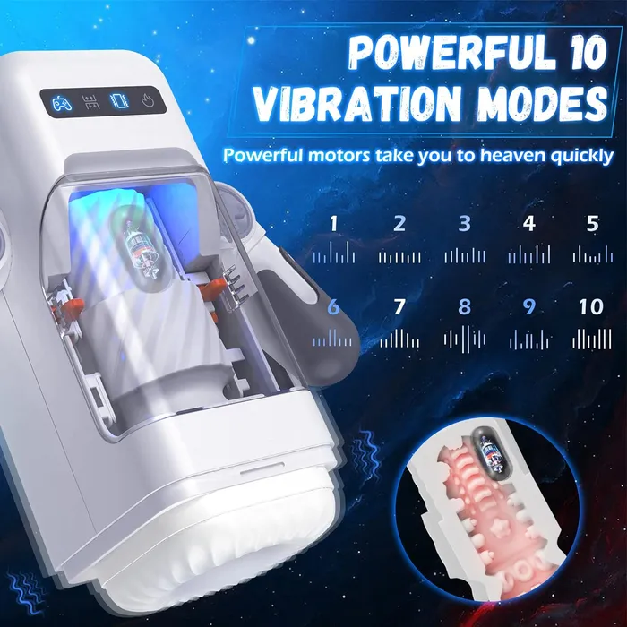 Amovibe Male Sex Toys Automatic Male Masturbator with 10 Thrusting Vibration Modes