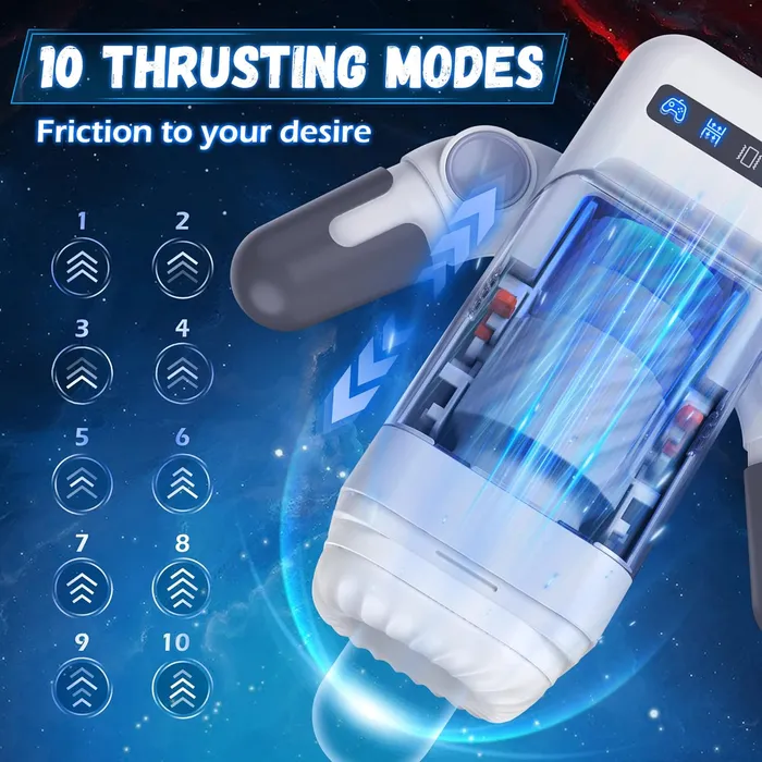 Amovibe Male Sex Toys Automatic Male Masturbator with 10 Thrusting Vibration Modes