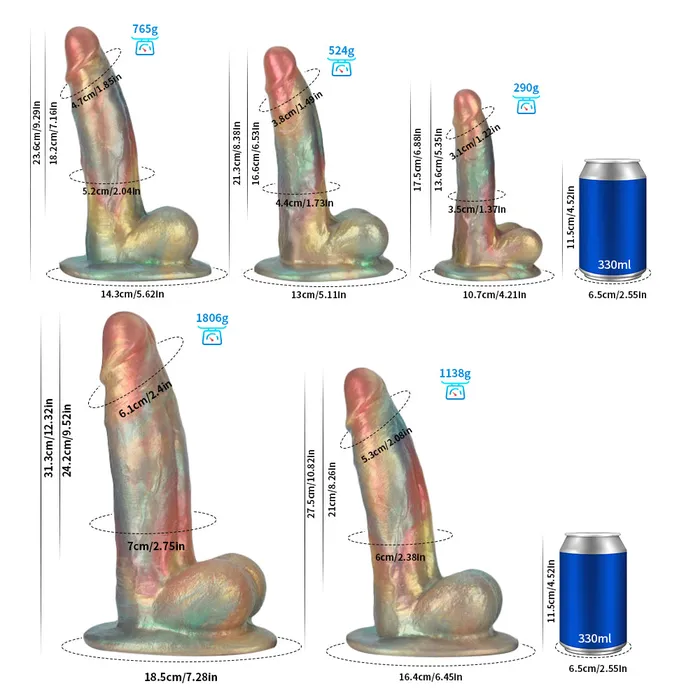 Anal Fantasy Pastel Lover Platinum Silicone Dildo 123 Inch Metallic Rainbow Platinum Silicone Series