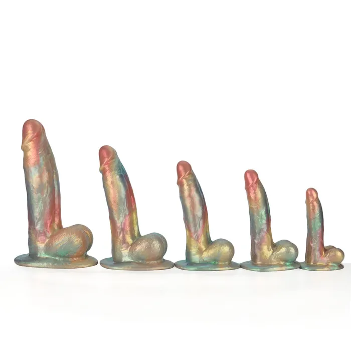 Anal Fantasy Pastel Lover Platinum Silicone Dildo 123 Inch Metallic Rainbow Platinum Silicone Series