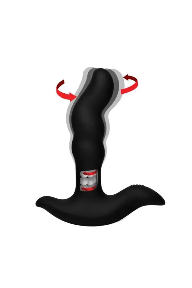 Anal XR Brands XR Brands Prostatic Play Rimstatic Rotating Prostate Plug Remote Black