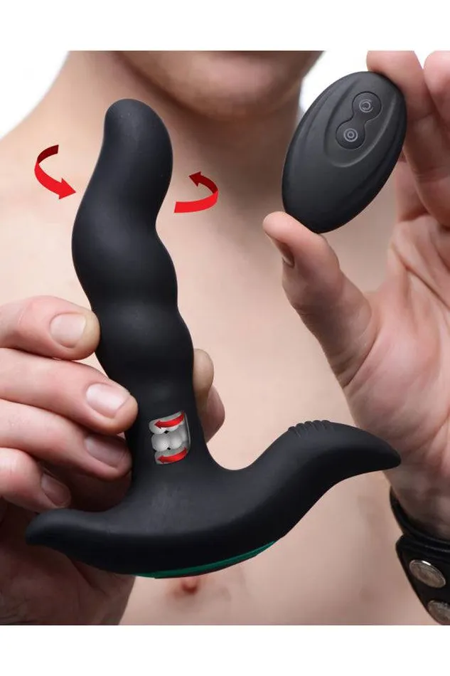 Anal XR Brands XR Brands Prostatic Play Rimstatic Rotating Prostate Plug Remote Black