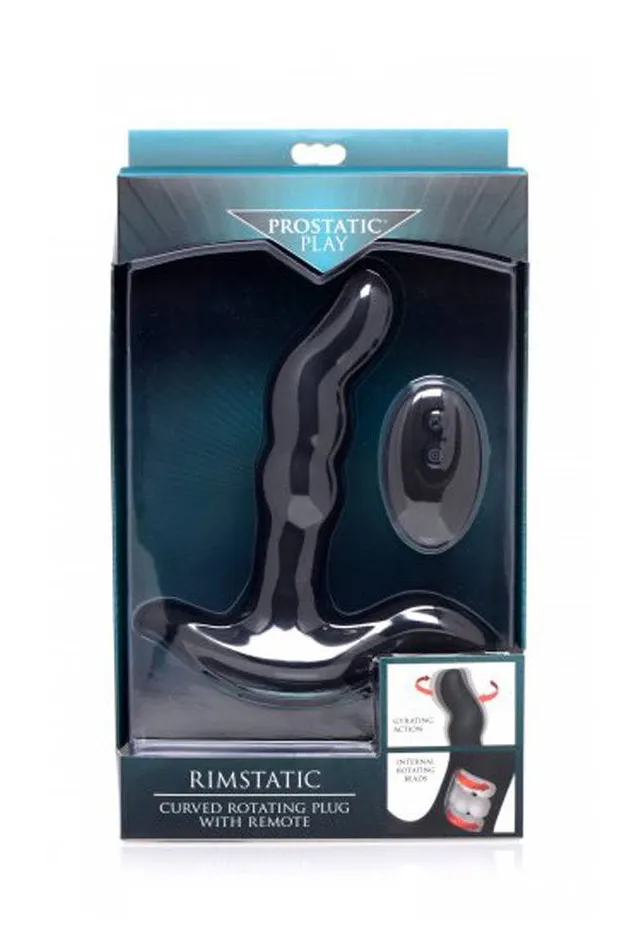 Anal XR Brands XR Brands Prostatic Play Rimstatic Rotating Prostate Plug Remote Black
