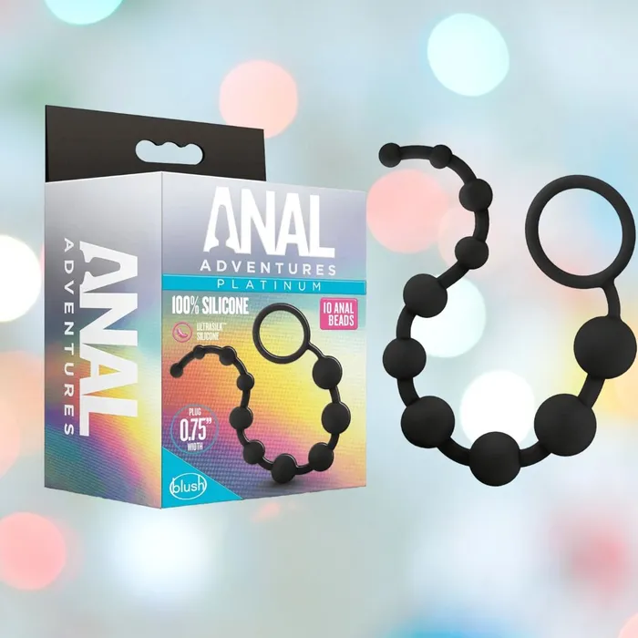 Blush Novelties Anal Adventures Platinum Ultrasilk Silicone 10 Beads Graduated Sizes Blush Novelties Anal