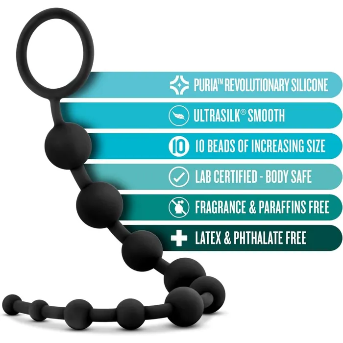 Blush Novelties Anal Adventures Platinum Ultrasilk Silicone 10 Beads Graduated Sizes Blush Novelties Anal