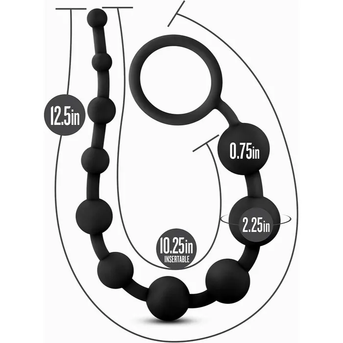 Blush Novelties Anal Adventures Platinum Ultrasilk Silicone 10 Beads Graduated Sizes Blush Novelties Anal