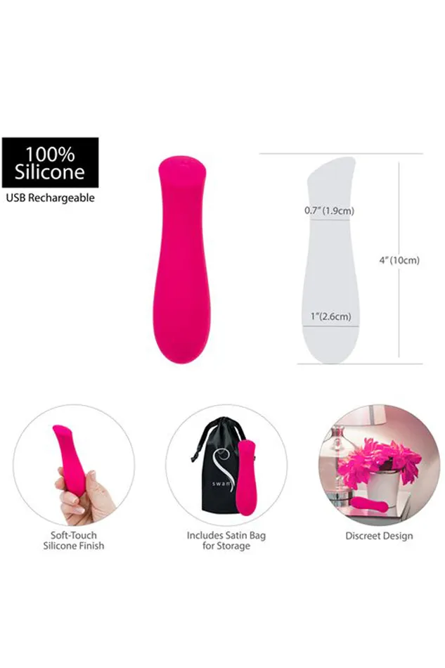 BMS Vibrators Swan Mini Swan Rose Bullet Pink