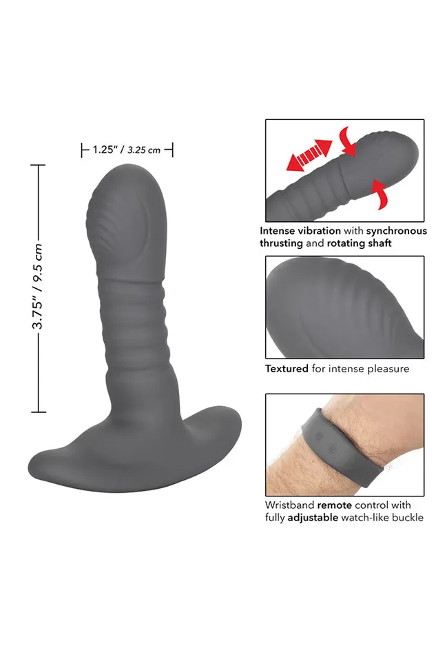 Cal Exotics Anal Cal Exotics Eclipse Wristband Remote Thrusting Rotator Probe Grey