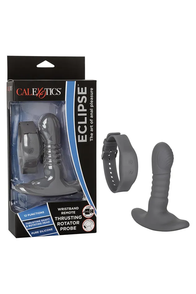 Cal Exotics Anal Cal Exotics Eclipse Wristband Remote Thrusting Rotator Probe Grey
