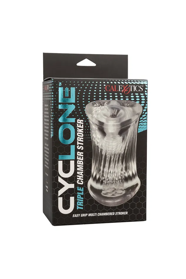 Cal Exotics Cyclone Triple Chamber Stroker Clear Cal Exotics Male Sex Toys