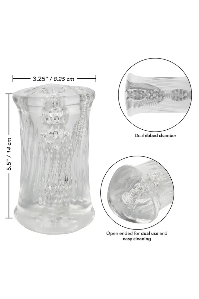 Cal Exotics Cyclone Triple Chamber Stroker Clear Cal Exotics Male Sex Toys