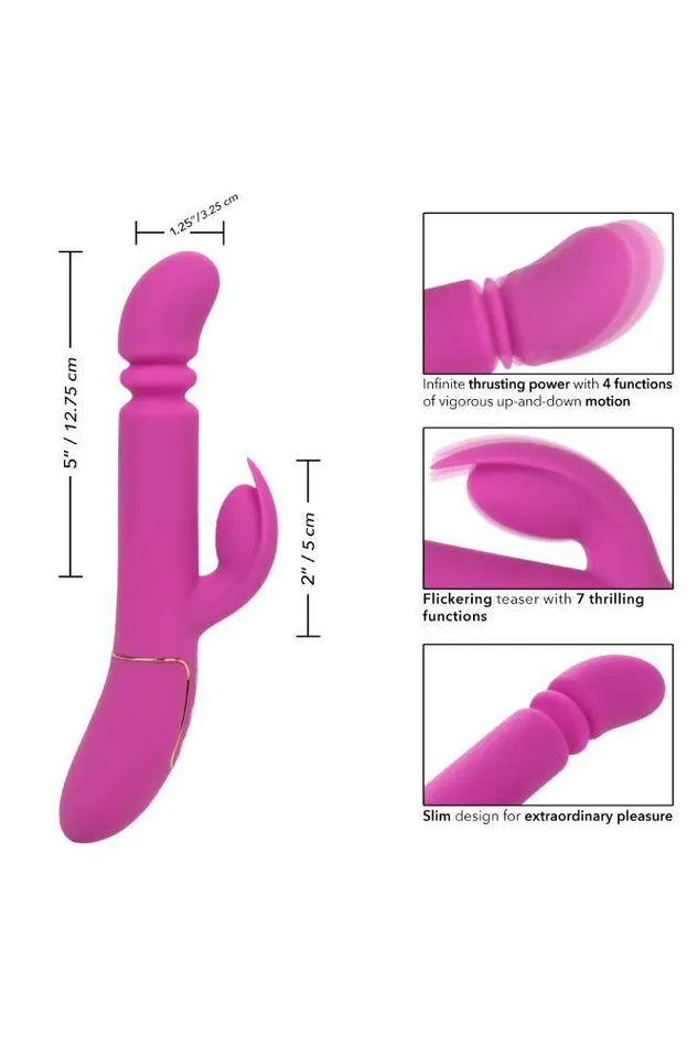 Cal Exotics Shameless Slim Player Thrusting Dual Vibrator Pink Cal Exotics Vibrators