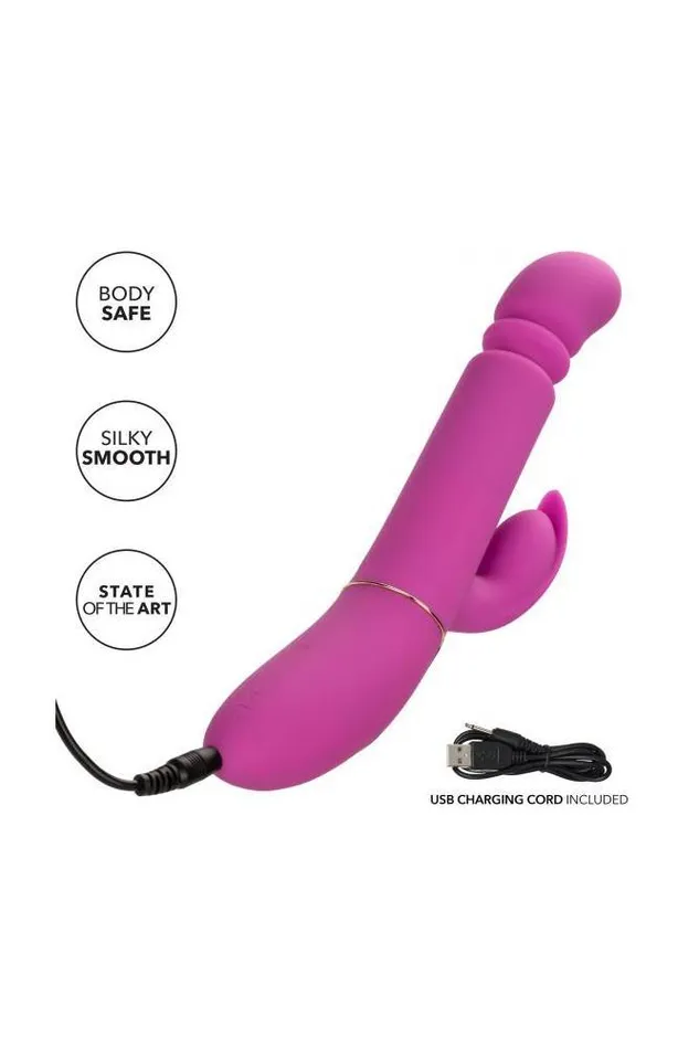 Cal Exotics Shameless Slim Player Thrusting Dual Vibrator Pink Cal Exotics Vibrators