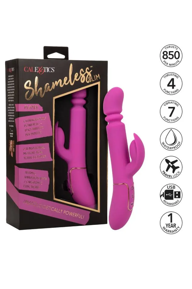 Cal Exotics Shameless Slim Player Thrusting Dual Vibrator Pink Cal Exotics Vibrators
