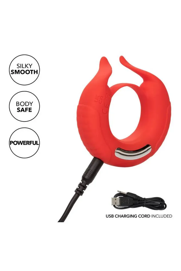 Cal Exotics Vibrators Cal Exotics Couples Enhancer Silicone Rechargeable Taurus Enhancer Red