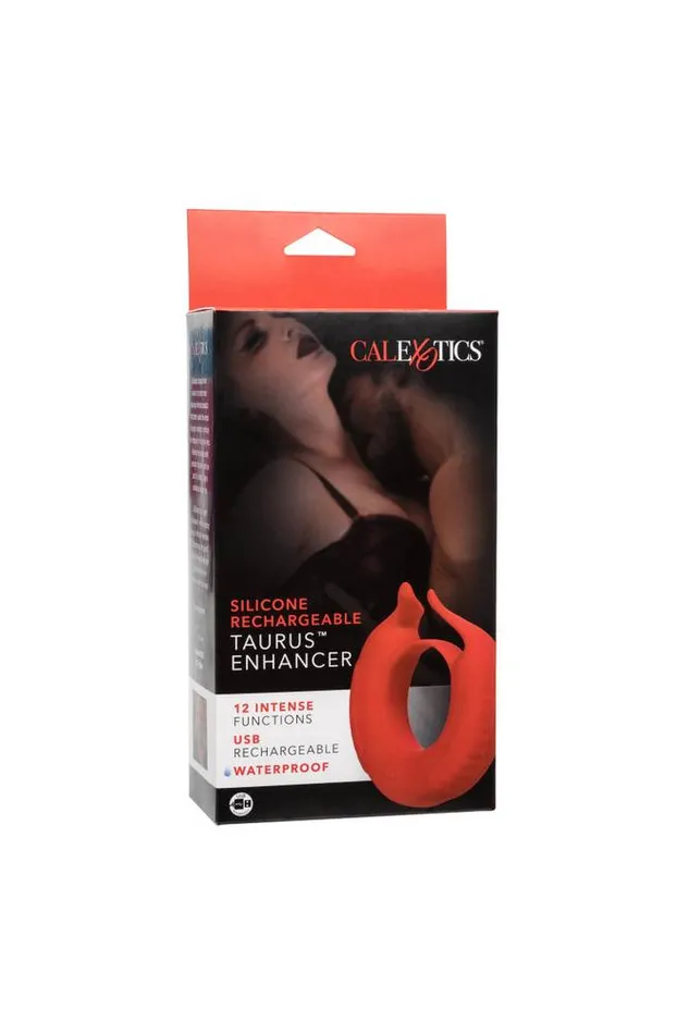 Cal Exotics Vibrators Cal Exotics Couples Enhancer Silicone Rechargeable Taurus Enhancer Red