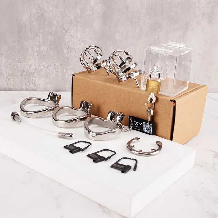 Chastity Discovery Set Locked in Steel Oxyshop Male Sex Toys