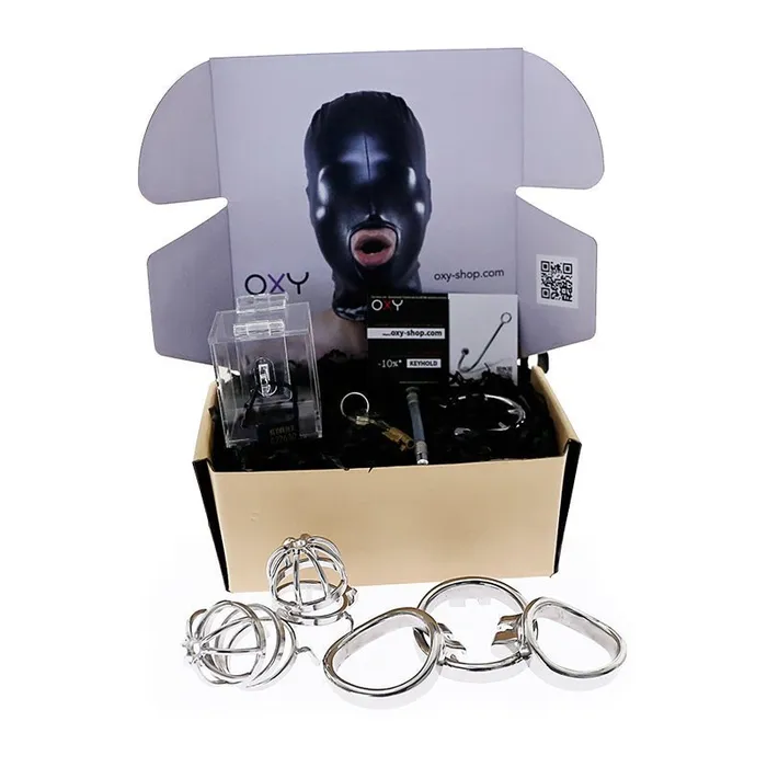 Chastity Discovery Set Locked in Steel Oxyshop Male Sex Toys