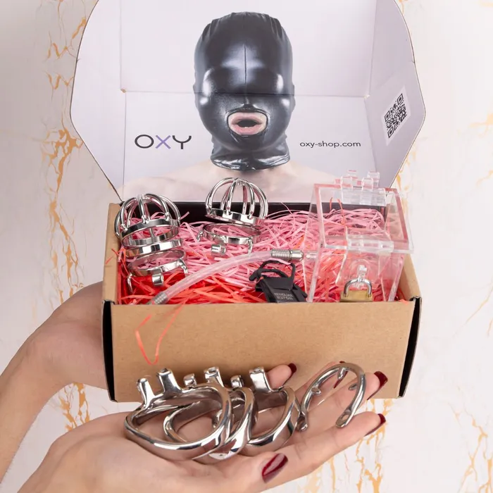 Chastity Discovery Set Locked in Steel Oxyshop Male Sex Toys