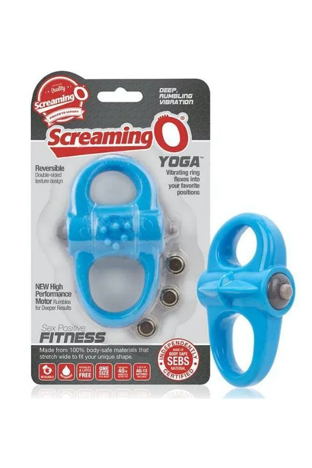 Couples Screaming O Yoga Vibrating Cock Ring Blue Screaming O