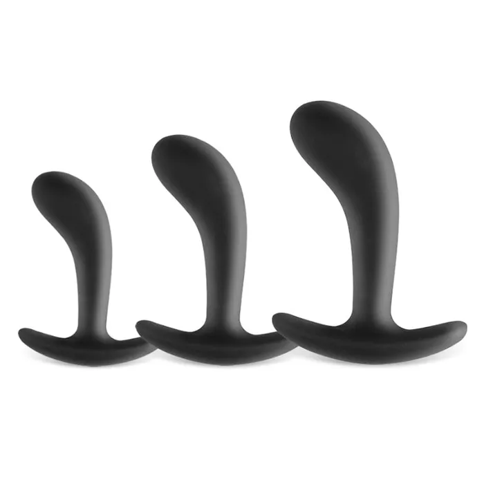 Curved Silicone Butt Plug Set 3 Pieces Amovibe Anal