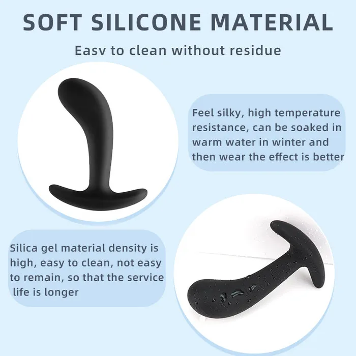 Curved Silicone Butt Plug Set 3 Pieces Amovibe Anal