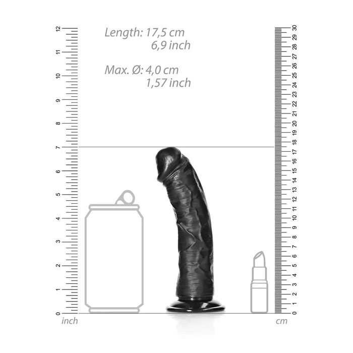 Dildos Shots Real Rock Realistic Curved Dildo 6 Inch Black Shots Toys