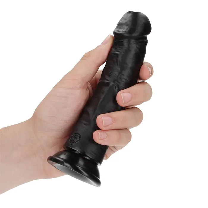 Dildos Shots Real Rock Realistic Curved Dildo 6 Inch Black Shots Toys