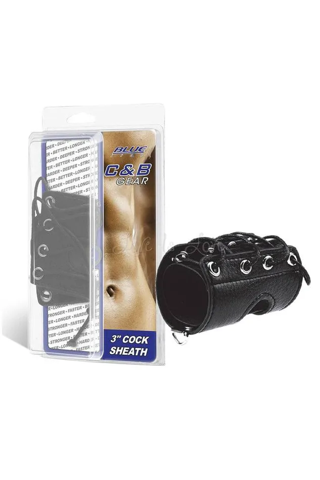 Electric Eel Blue Line 3 inch Cock Sheath Black Electric Eel Anal