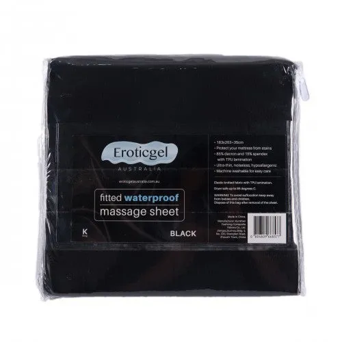 Eroticgel Black Waterproof Fitted Sheet Queen EROTICGEL Anal