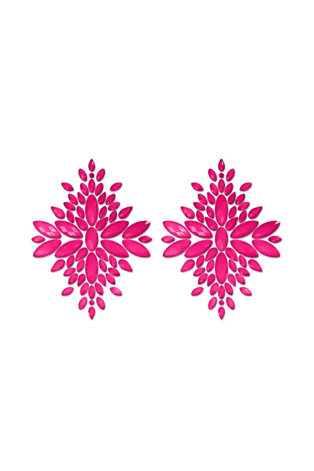 Fantasy Lingerie Neon Glow in the Dark Crystal Pasties Assorted Colors Fantasy Lingerie Female Sex Toys