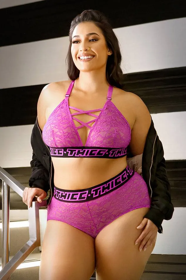 Fantasy Lingerie Vibes Thicc Lace Bralette Booty Short Pink Queen Size Fantasy Lingerie Vibrators Fantasy Lingerie Vibes Thicc Lace Bralette Booty Short Pink Queen Size Fantasy Lingerie Vibrators