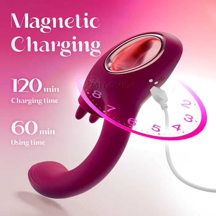 Female Sex Toys Amovibe G Spot Vibrator with Duallicking Function