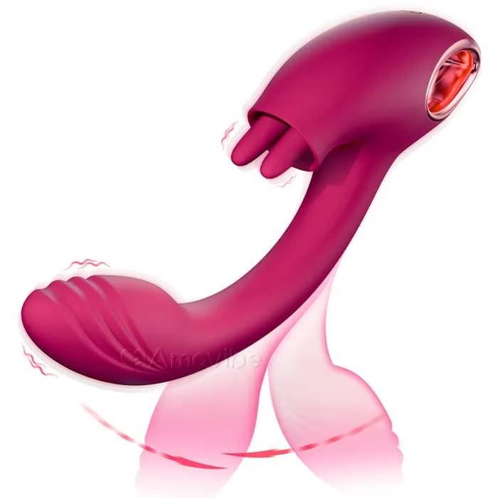 Female Sex Toys Amovibe G Spot Vibrator with Duallicking Function