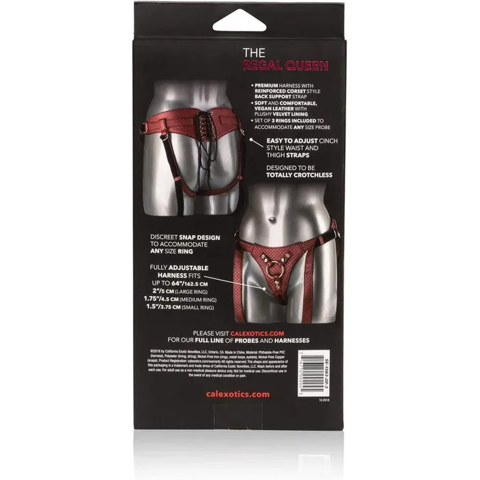 Female Sex Toys CalExotics Her Royal Harness the Regal Empress Red StrapOn Harness