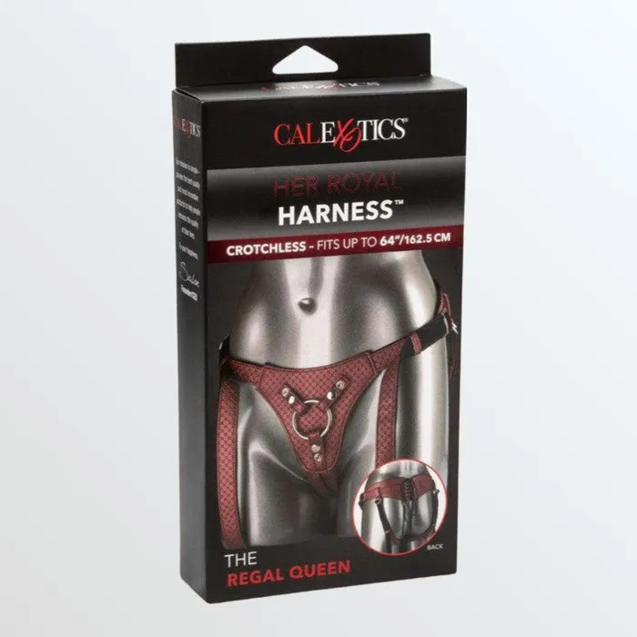 Female Sex Toys CalExotics Her Royal Harness the Regal Queen Red StrapOn Harness